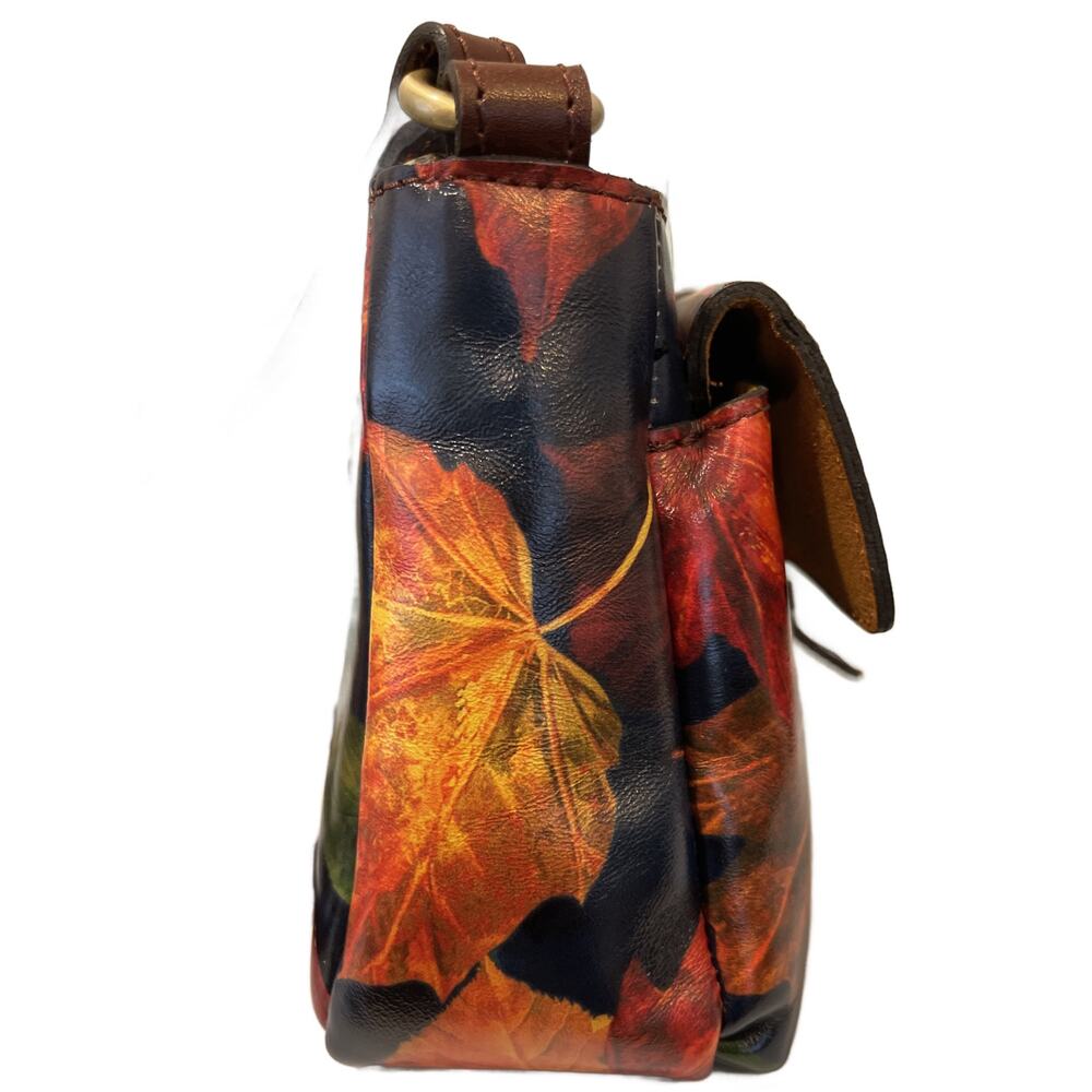 Patricia Nash Maple Leaf Pattern Leather Handbag Rare - Picture 4 of 15